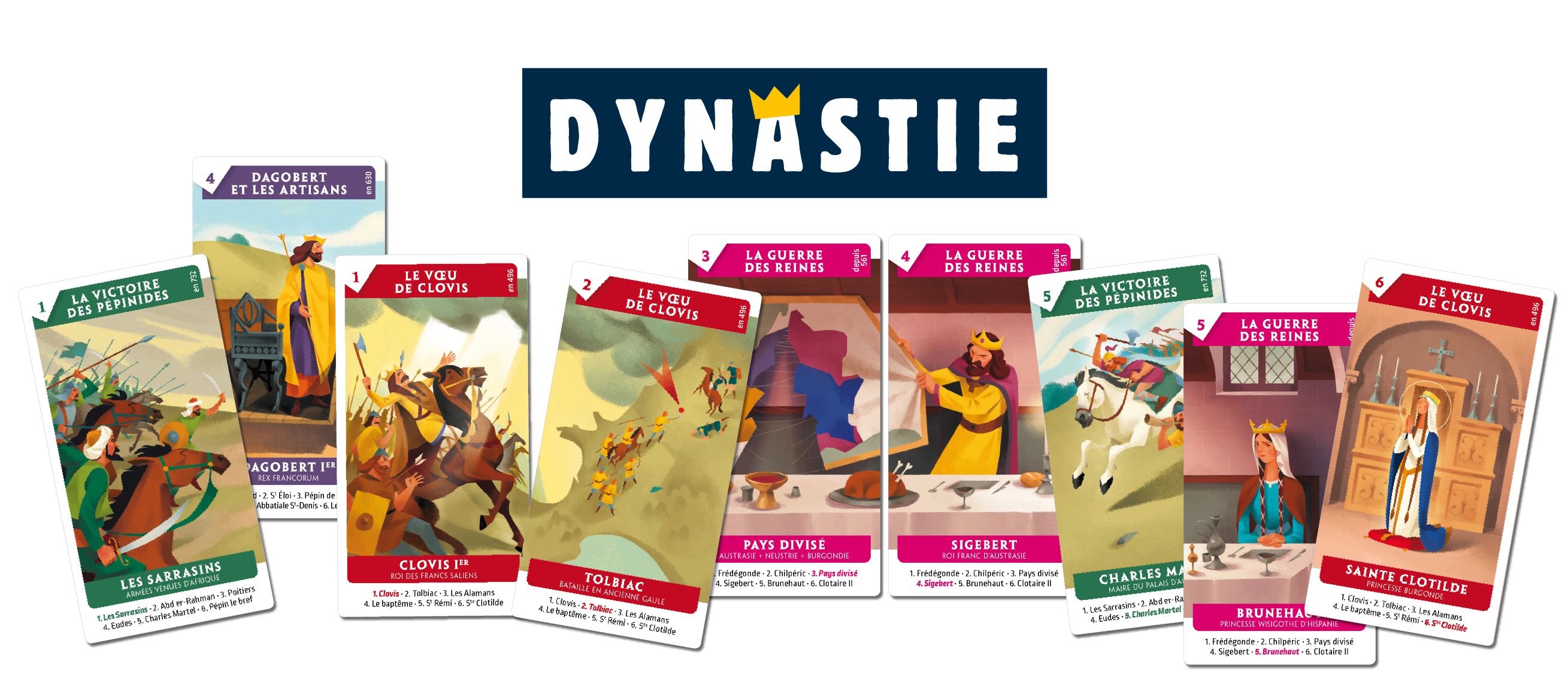 découvrir l'histoire de france en forme de fresques avec les jeux de cartes dynastie